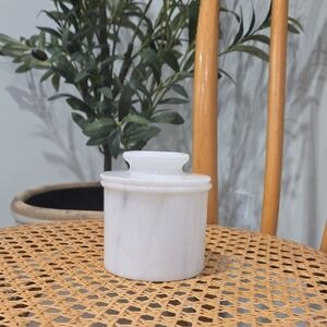 Solid Marble Butter Bell In Neutral White